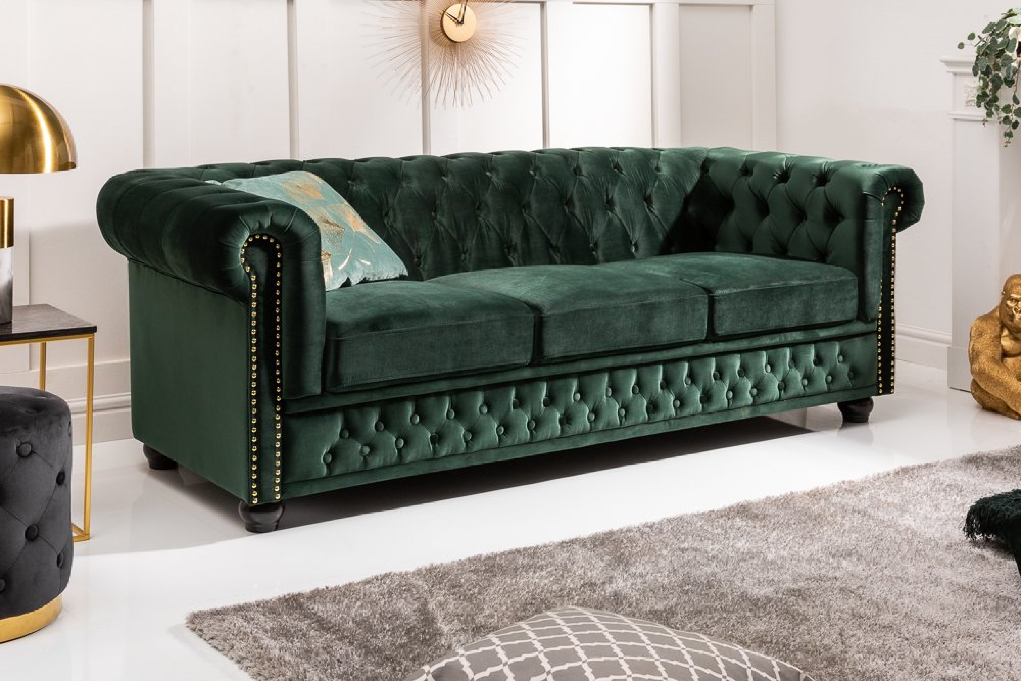 green chesterfield sofa bed